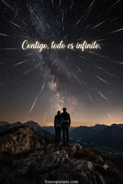 Pareja mirando las estrellas representando frases de amor profundo