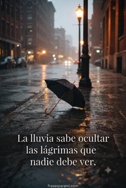 Imagen de desamor con paraguas en la calle bajo la lluvia
