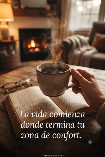 Frase bonita de reflexión sobre la vida y salir de la zona de confort