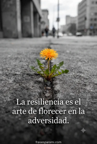 Imagen de flor brotando en asfalto simbolizando la resiliencia