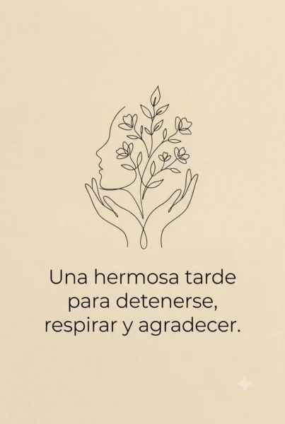 Ilustración en línea de arte minimalista con lindo mensaje de buenas tardes para agradecer