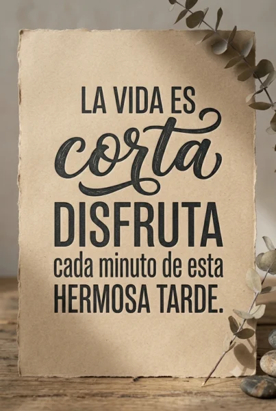 Letrero creativo con frase motivacional de linda tarde en tipografía estilo lettering moderno