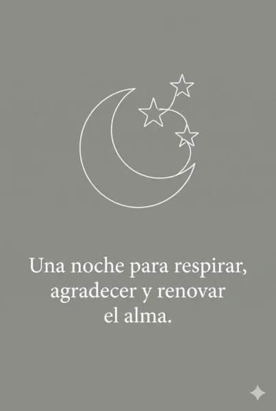 Tarjeta de buenas noches minimalista con diseño de luna y estrellas para renovar el alma.