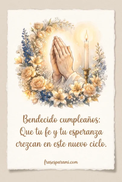 Tarjeta con frase de bendecido cumpleaños para enviar