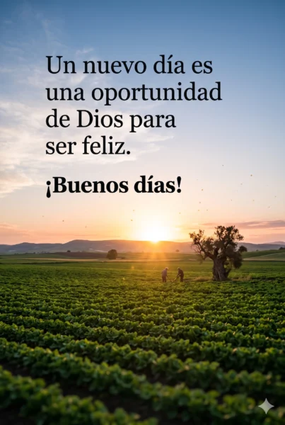 Imagen de naturaleza con mensaje cristiano de buenos días