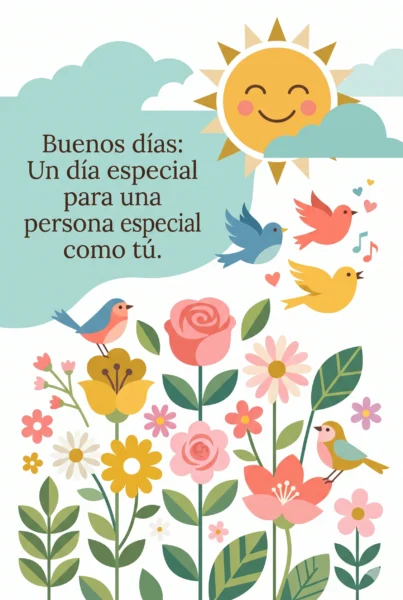 Ilustración alegre de buenos días para enviar por WhatsApp