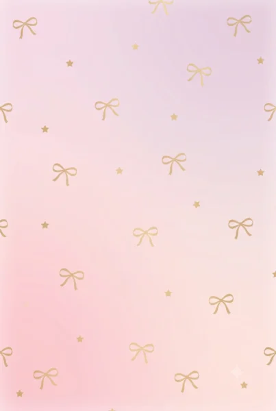 Fondo de pantalla para celular aesthetic femenino con patrón de lazos y estrellas doradas