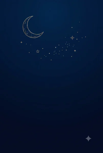 Fondo de pantalla femenino con diseño de luna y estrellas estilo minimalista