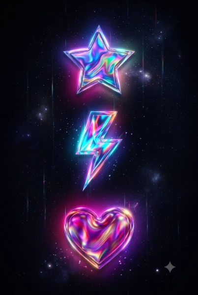 Fondo de pantalla femenino estilo pop-art holográfico y vibrante