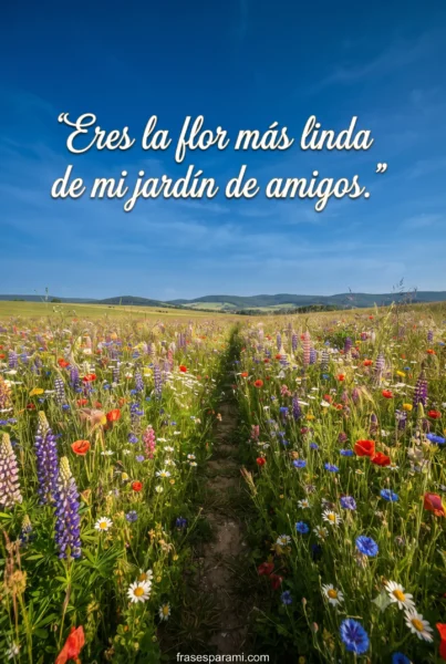 Campo de flores silvestres para dedicar a una amiga