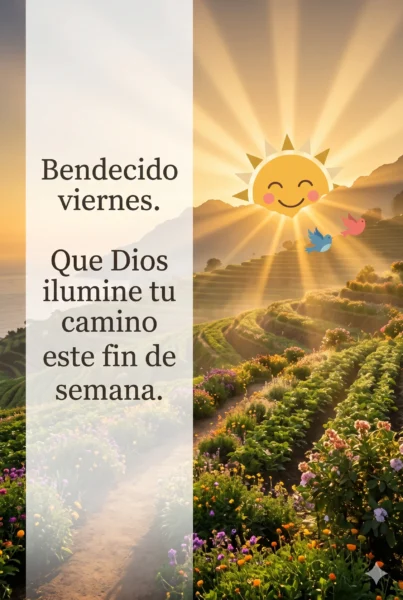 Imagen con mensaje cristiano de feliz viernes y bendiciones