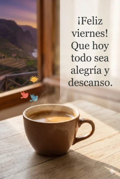 Tarjeta de buenos días feliz viernes para WhatsApp