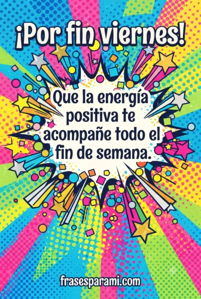 Postal alegre y colorida de feliz viernes con confeti