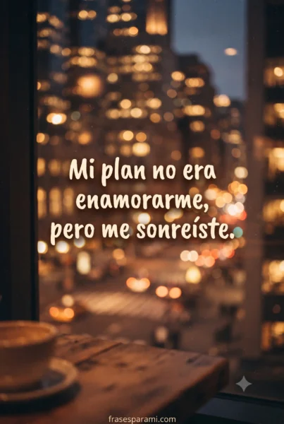 Fondo cálido de luces nocturnas con frases bonitas para conquistar