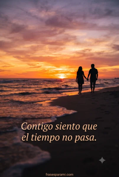 Atardecer romántico con frases para enamorar cortas y profundas