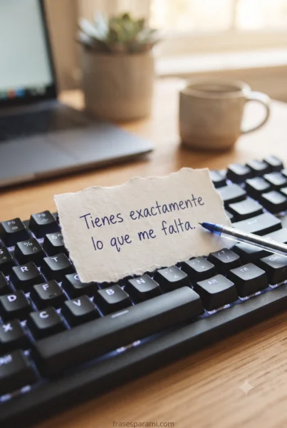 Nota romántica escrita a mano con frases originales para el amor