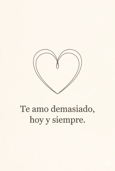 Corazones entrelazados con frase romántica de te amo para mi pareja.