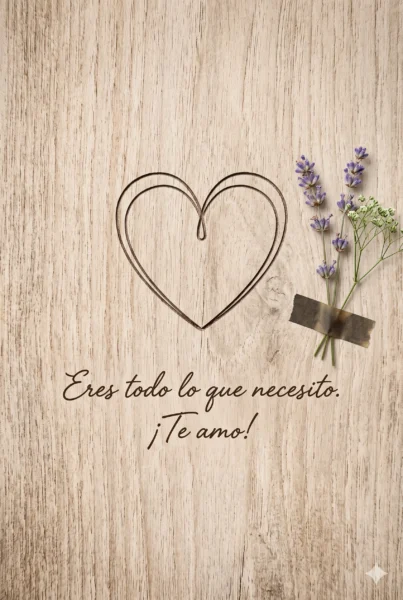 Tarjeta minimalista de te amo con frase de amor profundo para WhatsApp