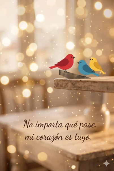 Imagen romántica con destellos y frase te amo para enviar por WhatsApp