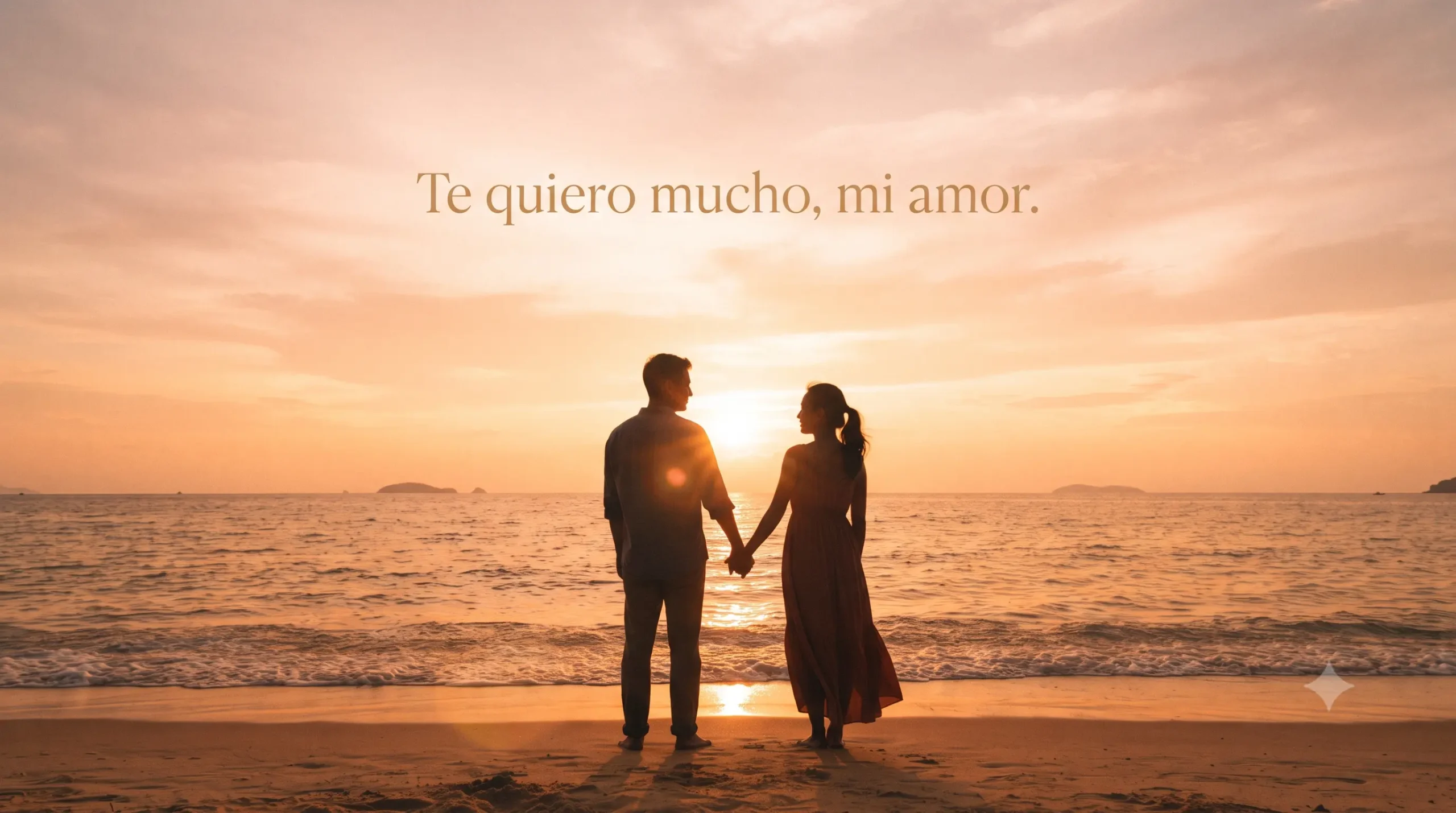 Pareja en atardecer expresando el te quiero mucho mi amor