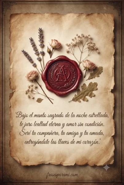 Postal con poema tradicional para una declaración de amor formal