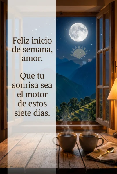 Saludo romántico para desear un feliz inicio de semana a tu pareja