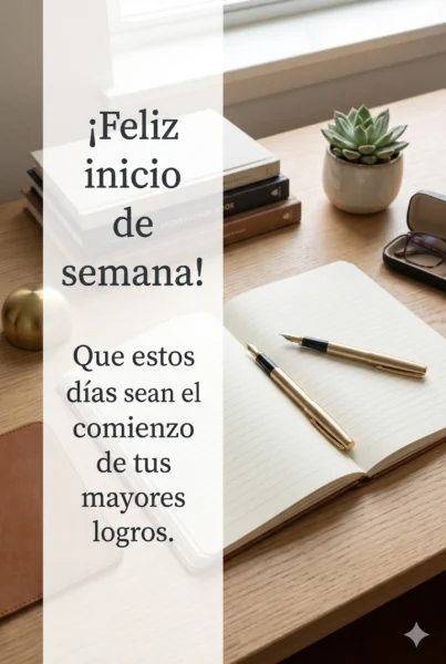 Tarjeta motivadora para iniciar la semana con energía y éxito