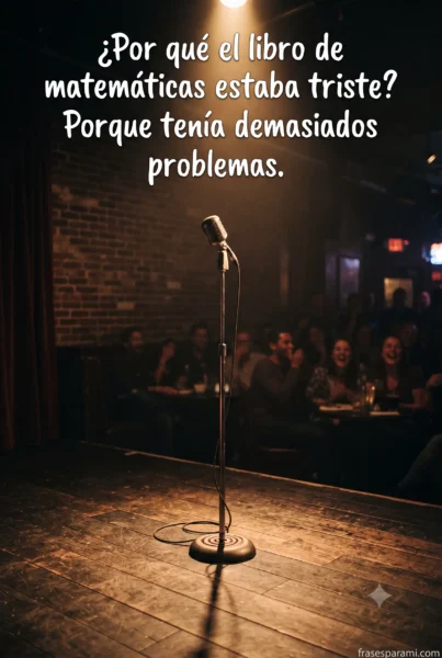 Ejemplo de chiste corto y gracioso sobre matemáticas en un escenario de comedia