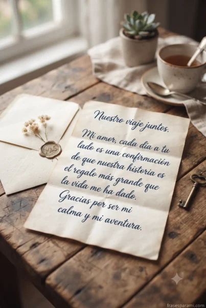 Carta de amor romántica escrita a mano para mi pareja
