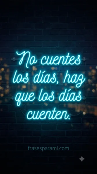Imagen de estados para WhatsApp con frase en efecto letrero de neón brillante sobre fondo oscuro