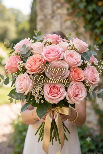Elegant floral design for a happy birthday greeting
