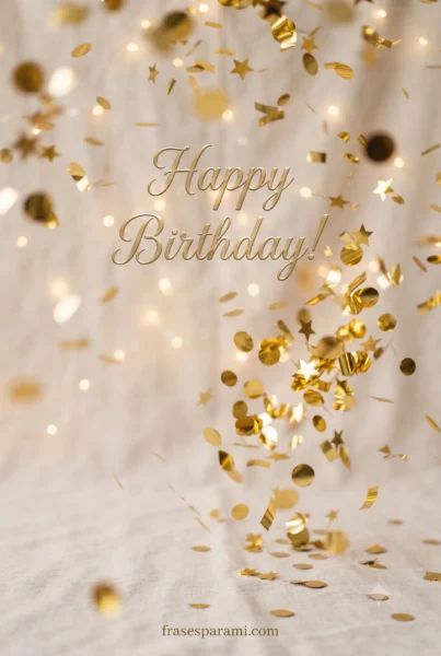 Shiny gold confetti background for birthday images