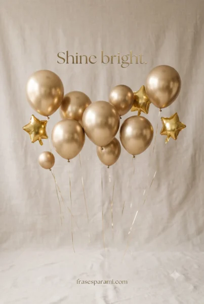 Festive golden balloons image for birthday decoration
