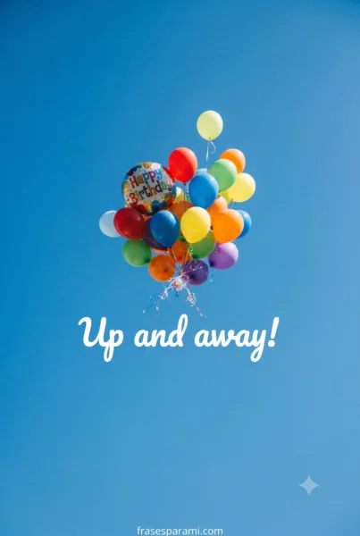 Uplifting birthday balloons in the sky image