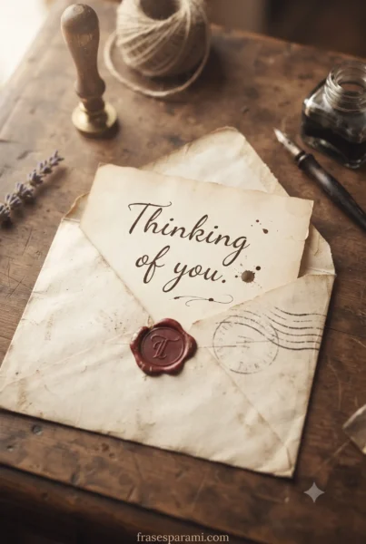 Vintage style envelope image for a romantic birthday message