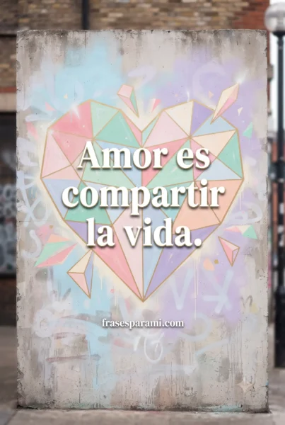 Cartel de amor moderno con corazón geométrico para dedicar