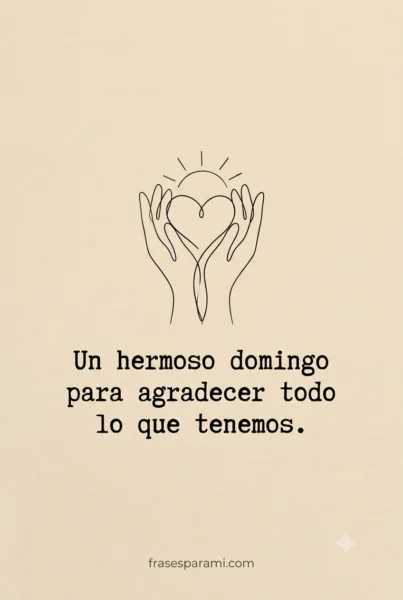 Ilustración minimalista de arte de línea con frase de buenos días domingo para agradecer