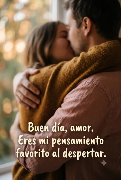 Imagen tierna de pareja para un mensaje de buenos días amor