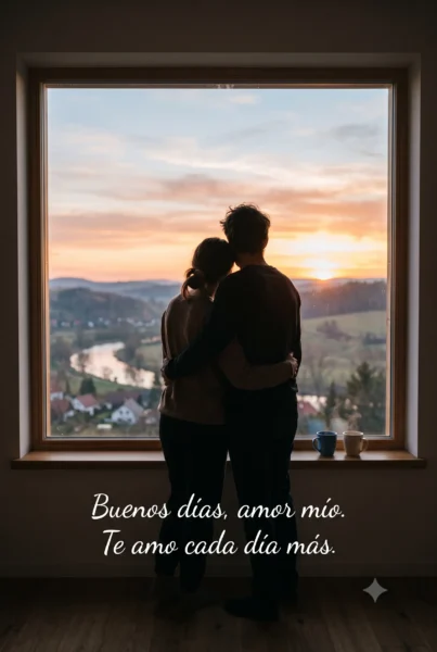Imagen romántica de amanecer para dedicar buenos días amor mío