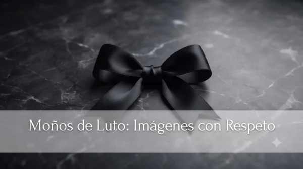 Moño de luto elegante sobre fondo oscuro para redes sociales