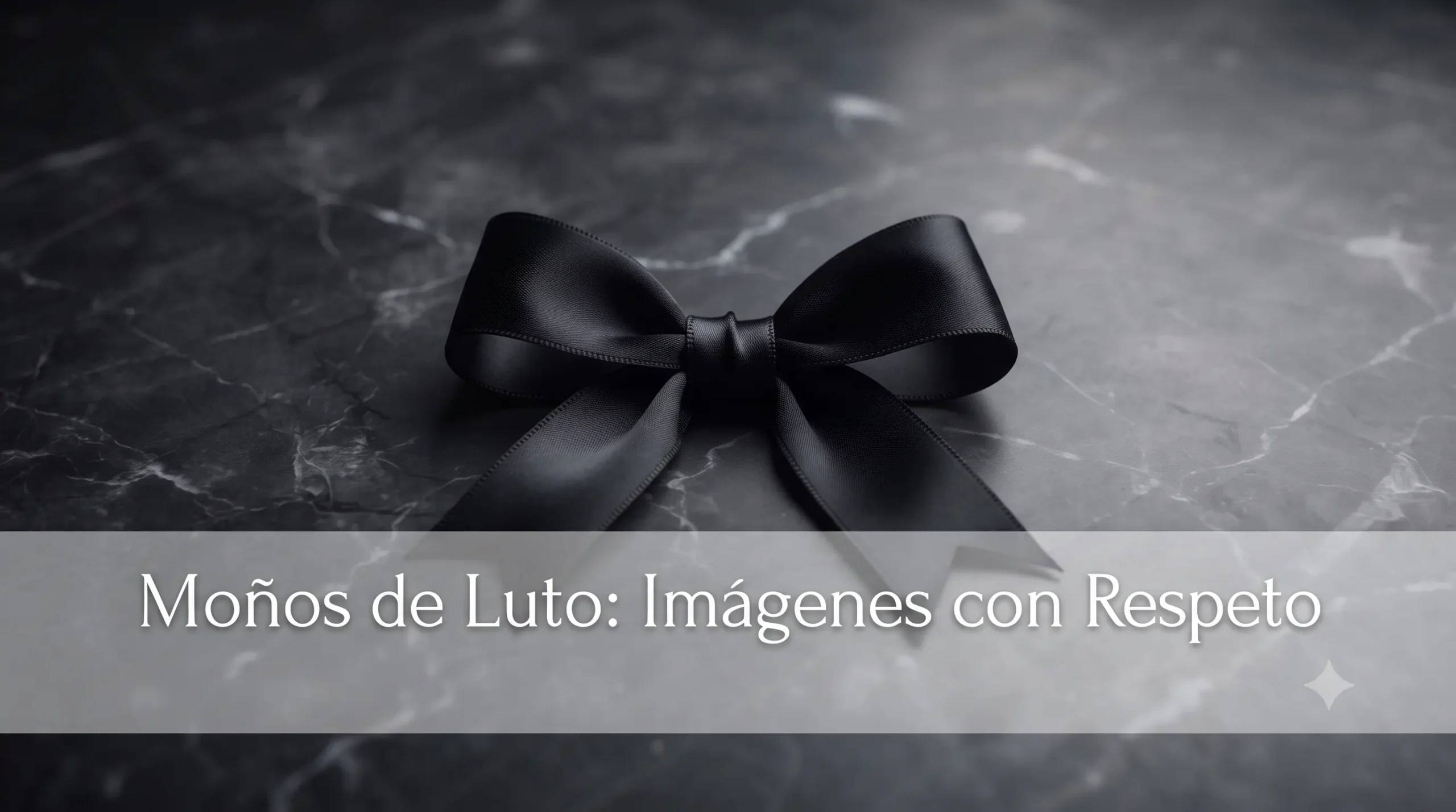 Moño de luto elegante sobre fondo oscuro para redes sociales