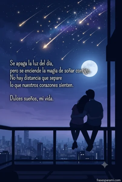 Poesías de noche de amor con imagen de pareja bajo estrellas