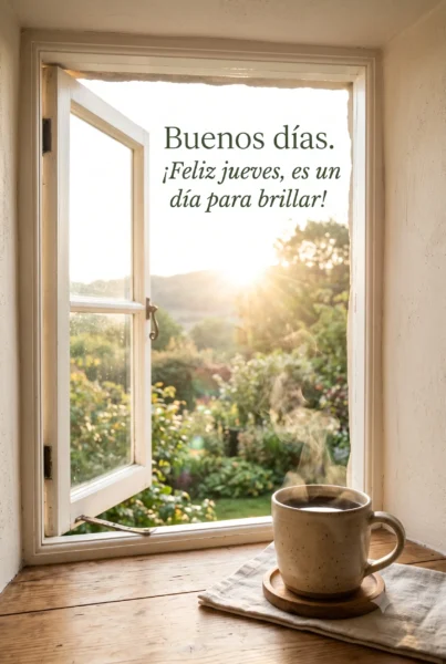 Imagen minimalista y brillante de buenos días jueves