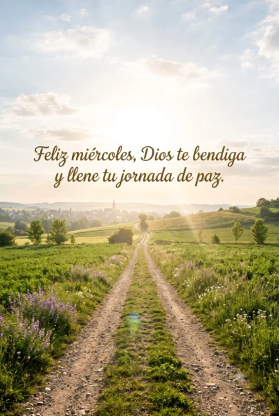Imagen cristiana con mensaje de feliz miércoles y bendición
