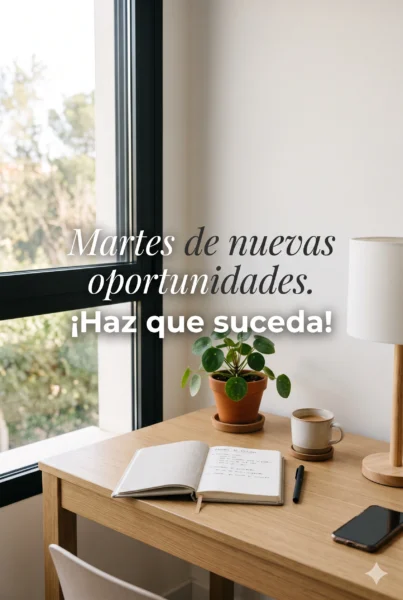 Imagen motivadora para empezar un martes con energía positiva