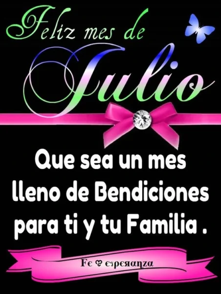 Tarjeta romántica y elegante de feliz mes de julio para descargar y enviar por redes sociales