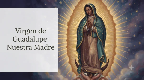 Imagen de alta calidad de la Virgen de Guadalupe con rayos solares.