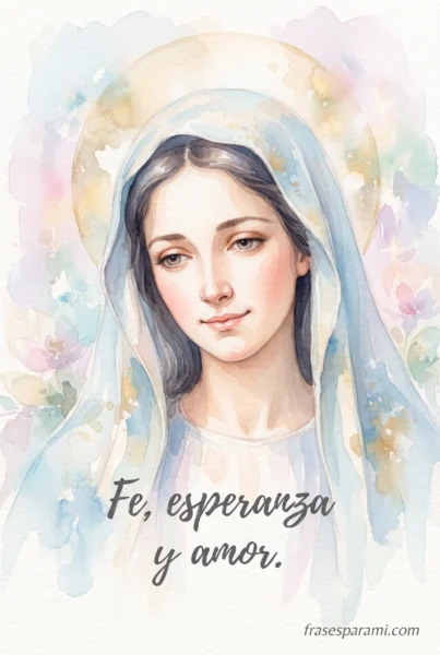 Representación artística en acuarela de la Virgen de Guadalupe