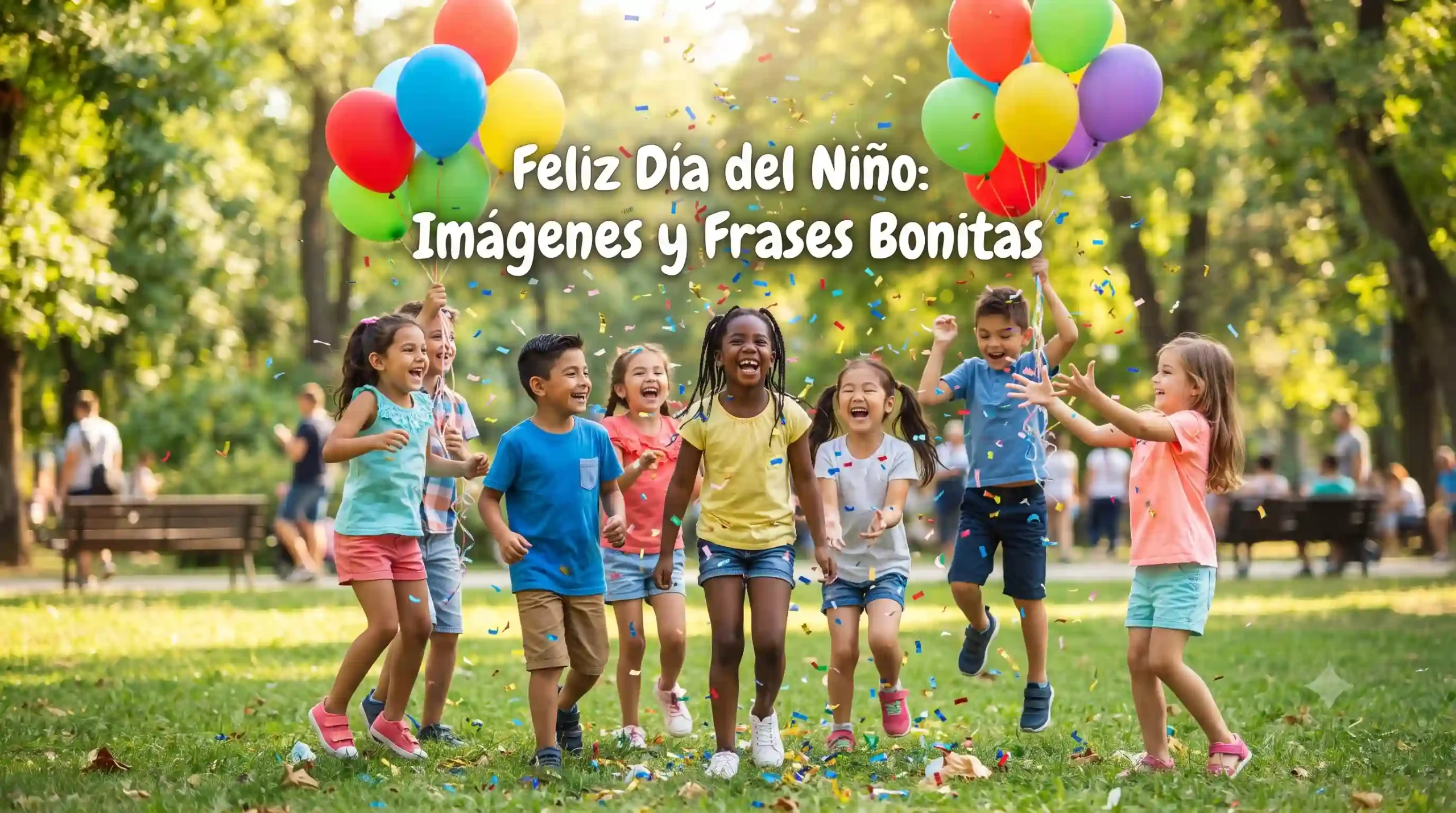 Imagen destacada niños jugando con globos día del niño