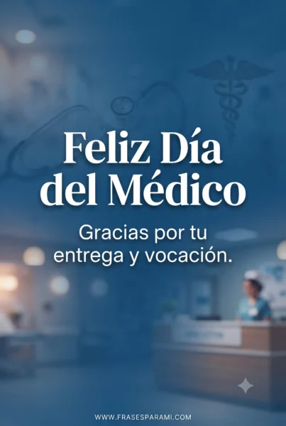Imagen con frase de agradecimiento por la vocación médica